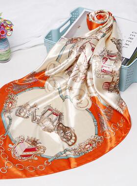 2023 Silk Shawl Square Scarf For Women Print Headband Foular