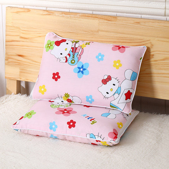 Children's pillow for all seasons, pillow core, pure cotton pillowcase set, 3-11 years old, one baby for kindergarten use