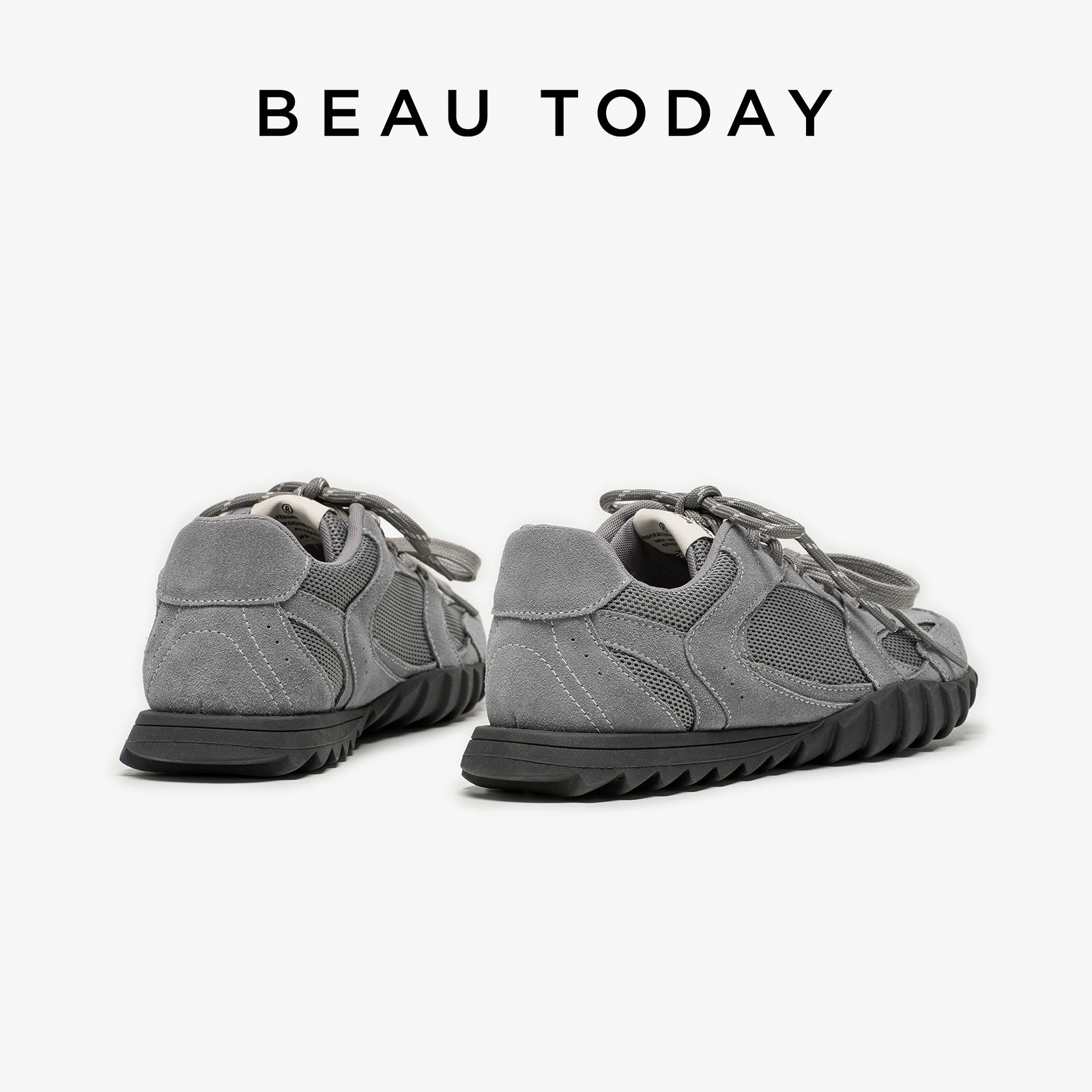 BeauToday平底德训鞋女款2025新款秋季复古运动鞋拼色真皮阿甘鞋,淘宝优惠券,粉丝福利购,淘宝优惠卷