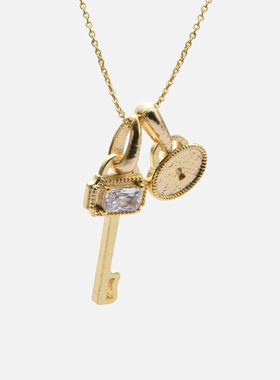 cotemp小花宝石项链鎏锁骨链