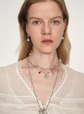 DACCORD花瓣双层串珠项链锁骨链