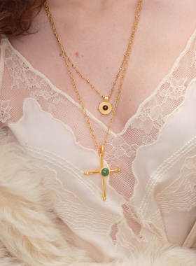 DACCORD十字纹章鎏金长项链