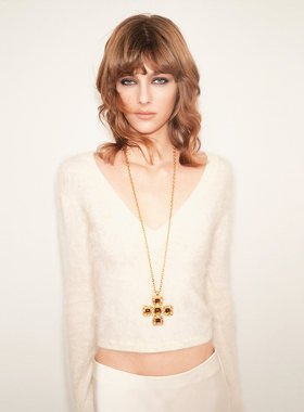 tokokkino蝴蝶结花长项链