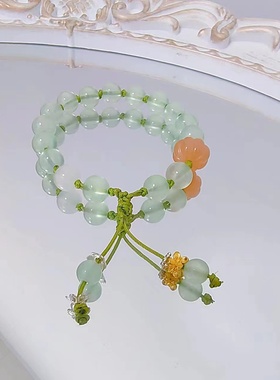 南瓜原创设计感绿色清新手串手链