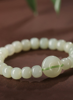 女男和田玉小平安扣手链老型珠子