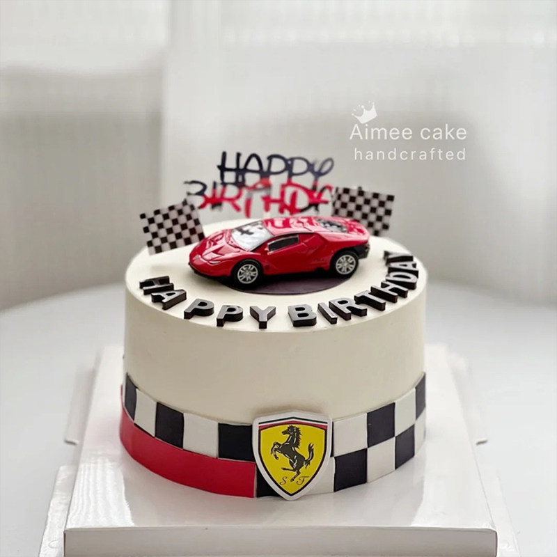 红色跑车蛋糕装饰汽车赛车旗子敞篷车越野车摆件男神爸爸生日装扮,淘宝优惠券,粉丝福利购,淘宝优惠卷