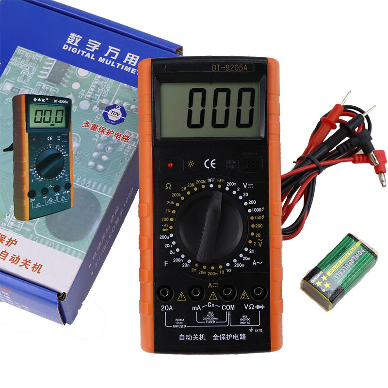 万用表DT-9205自动关机数字高精度智能防烧多功能电工家用万能表 - 图2