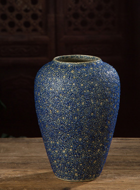 景德镇家居陶瓷泡泡釉花瓶新中式插花台面水培干花简约工艺品摆件