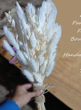 跨境传供亚马逊Temu/Shine热卖白色系手把花束干花永生花家居摆件