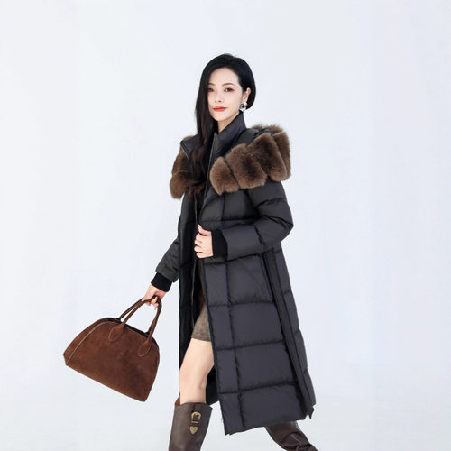 创木芸云朵漫步90绒长105cm以上长狐狸毛领羽绒服2025新时尚修身 - 图2