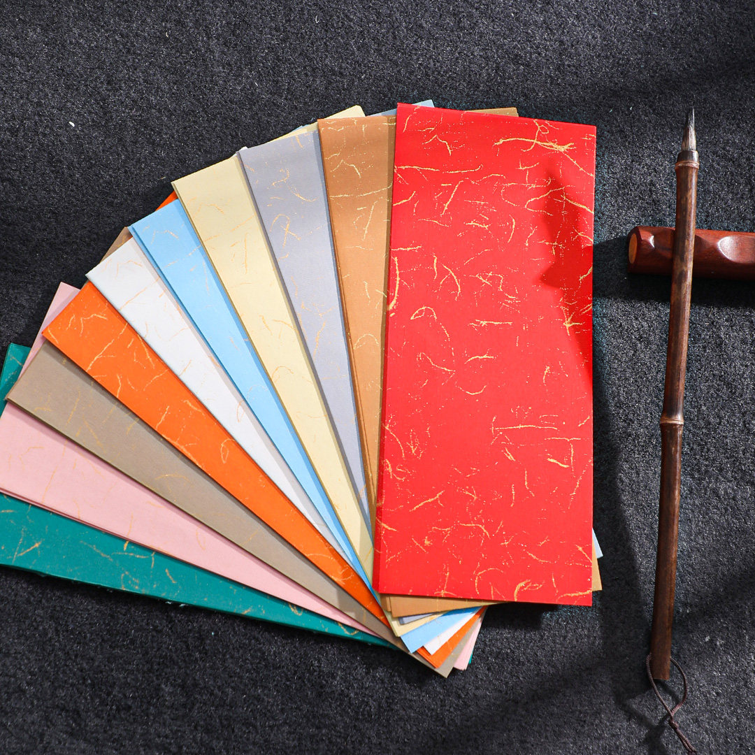 蜡染彩色一笔笺古风书法文创diy小纸条手机装饰鎏金洒金毛笔书法专用小楷小品作品纸信笺书签便签半生熟宣纸,淘宝优惠券,粉丝福利购,淘宝优惠卷