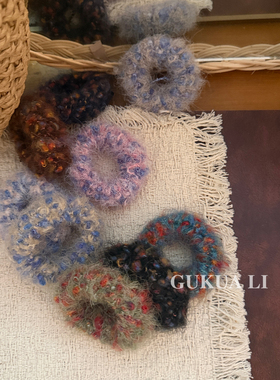 GUKUALI小众彩色印花大肠发圈