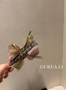 GUKUALI韩系玫瑰蝴蝶结发圈