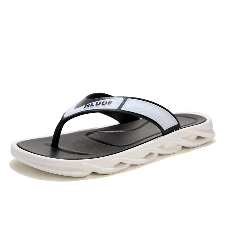 人字拖鞋男夹脚凉拖凉鞋男厚底学生潮流日常韩版拼色男鞋百搭耐磨 - 图3