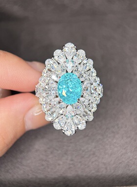 New Arrival｜Lab‑Created Paraiba925Silver Gold‑Plated Ring