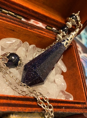 鱼籽铺手作蓝砂石星空灵摆吊坠