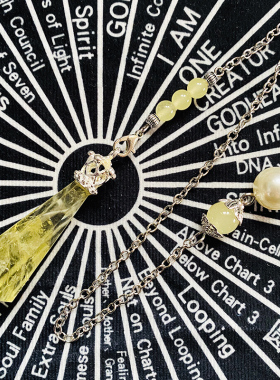 天然黄水晶灵摆项链原石吊坠幸运