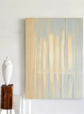 MUMO.手绘油画《晨晖帘影》抽象晨光艺术客厅手工装饰画玄关挂画