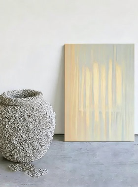 MUMO.手绘油画《晨晖帘影》抽象晨光艺术客厅装饰画包豪斯挂画