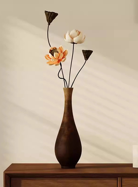 新中式禅意仿真插花花瓶摆件