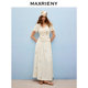 MAXRIENY Elegant French Puff Sleeve Embroidered Top