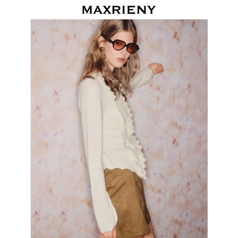 【商场同款】MAXRIENY高智淡人穿搭套头针织衫25秋款长袖上衣女 - 图1