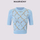 MAXRIENY sweet retro style vine rhinestone pullover sweater for women with high-end temperament and slim fit
