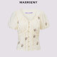 MAXRIENY Elegant French Puff Sleeve Embroidered Top