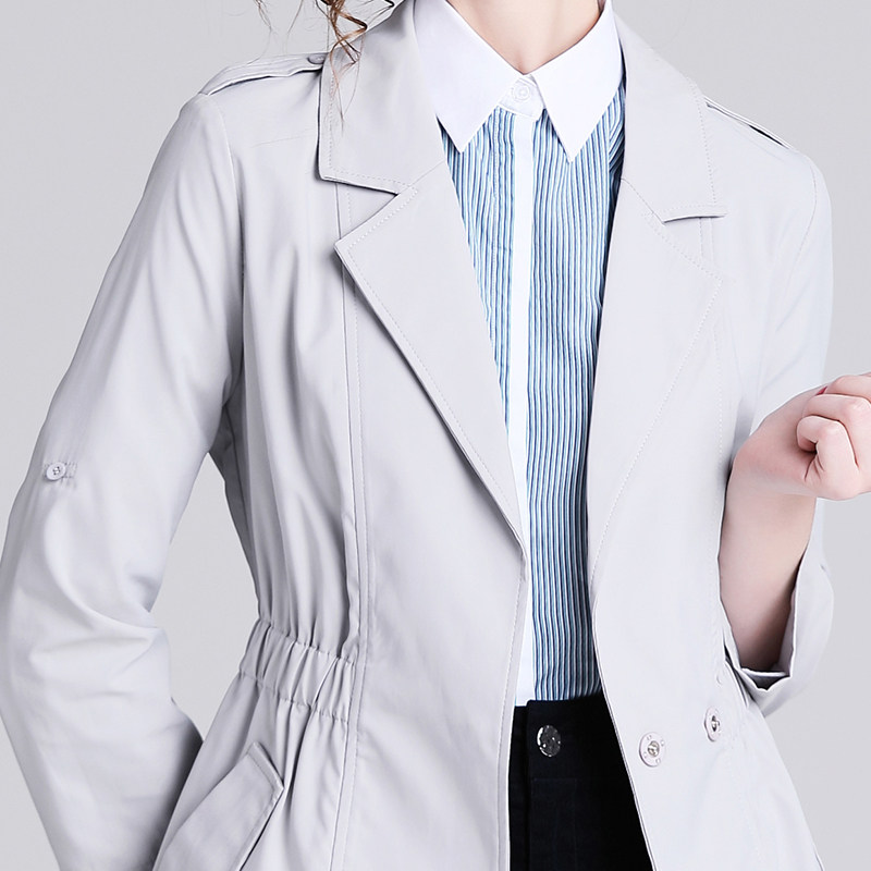 香衣丽橱2020春夏新品女装灰色风衣 香衣丽橱风衣