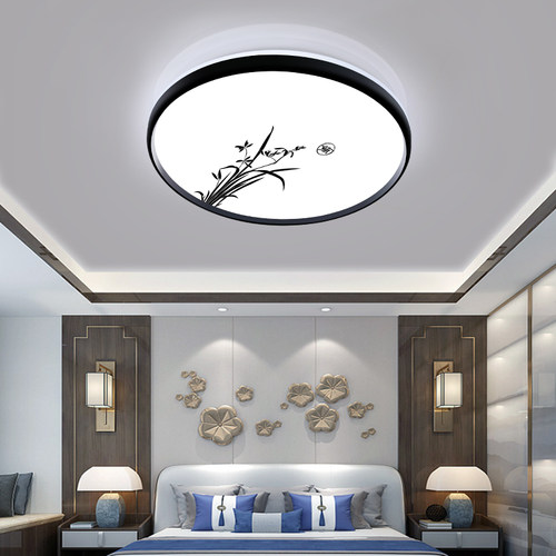 新中式led吸顶灯圆形卧室灯现代简约客厅灯房间走廊阳台过道灯具 - 图2