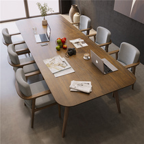 Solid Wood Meeting Table Long Table Brief Modern Long Bar Table Office Chairs Combined Meeting Room Large Table Work Table
