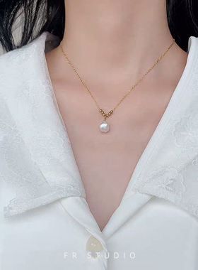 简约复古天然巴洛克珍珠锁骨项链