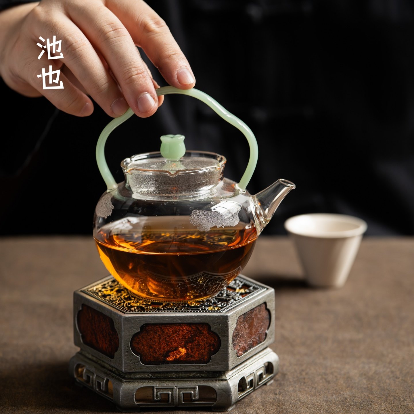 池也古篱锡制岩石梅花温茶器蜡烛酒精烤茶煮茶炉家用加热暖茶底座,淘宝优惠券,粉丝福利购,淘宝优惠卷