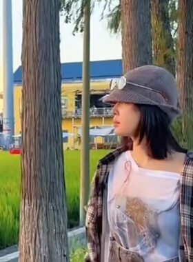 辛芷蕾同款复古羊毛针织帽子女2026冬季保暖套头帽个性双帽檐帽子
