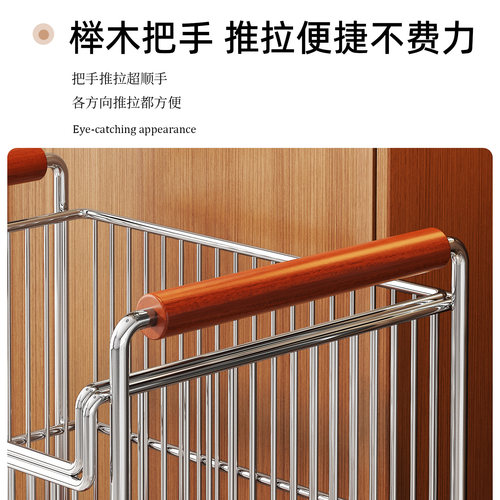 中古风脏衣篓家用浴室柜下置物架洗衣篮卧室衣服收纳筐卫生间推车 - 图2