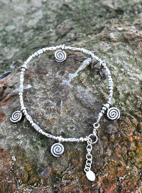 清迈手工女款925纯银复古手链