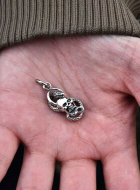 进口925纯银蛇与骷髅泰银坠子