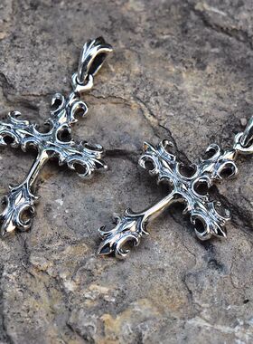 进口男女款925纯银镶钻十字架坠