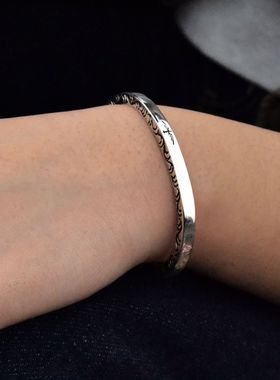 进口印第安女士925纯银复古手镯