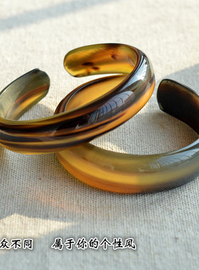 一木释心西藏羊角平肝保健手镯