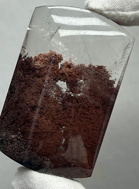 天然水晶包裹体红幽灵无事牌毛衣链吊坠幽灵深红做工精细一物一图