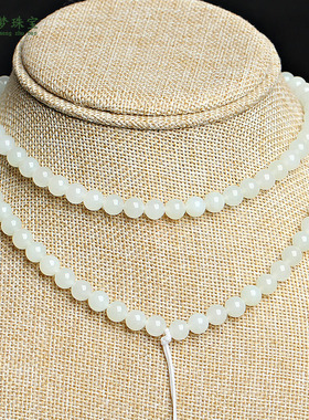 天然新疆和田玉圆珠男女款项链