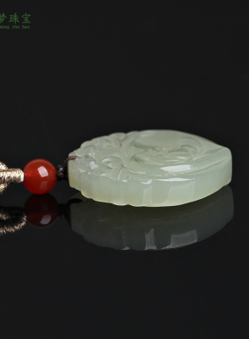 和田鱼双凤护主凤凰玉吊坠挂件