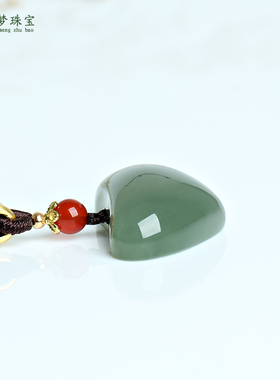 和田玉爱心玉吊坠挂件玉佩饰品