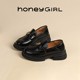 HoneyGIRL thick-soled leather shoes 2025 spring new super hot thick loafers ins college Mary shoes