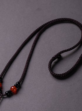 吊坠绳子纯手工编织项链绳男女挂坠配绳可调节挂脖挂件男士简约
