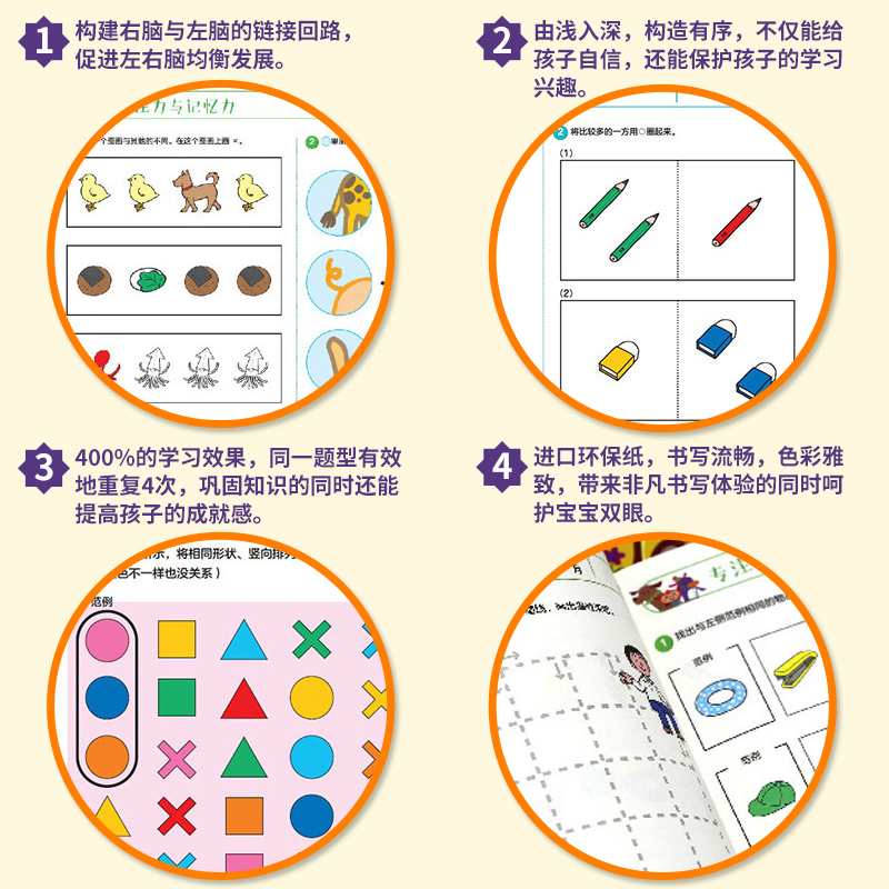 3–6岁七田真全脑开发练习册全套24册专注力与记忆力数学逻辑思维训练培养儿童幼儿注意力提高幼小衔接教材书幼儿园大班田七真绘本 - 图1