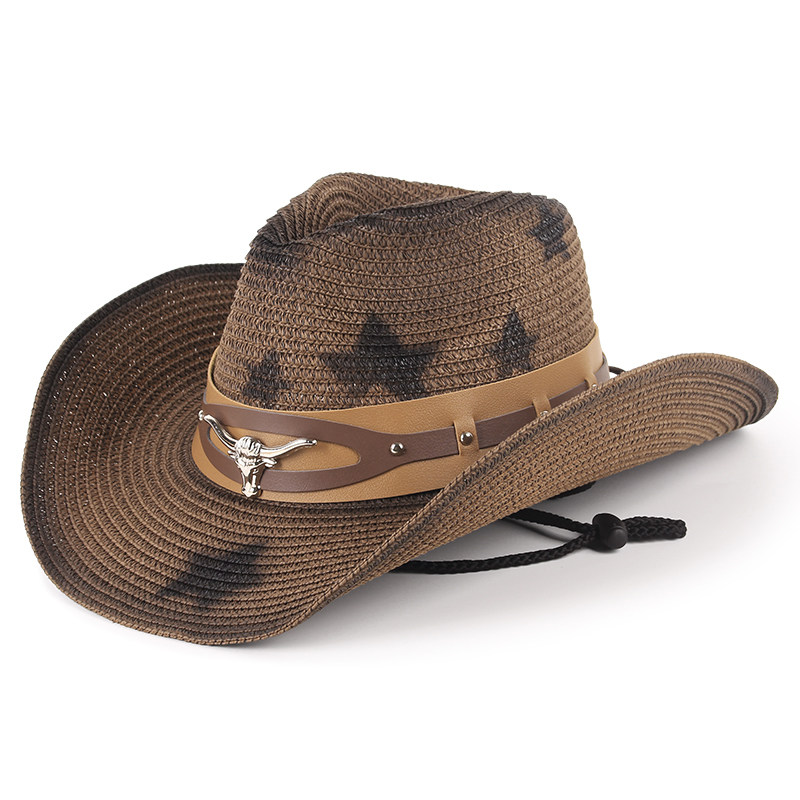 西部牛仔草帽夏季户外大檐遮阳帽沙滩旅游登山男女士防晒骑士帽子,淘宝优惠券,粉丝福利购,淘宝优惠卷