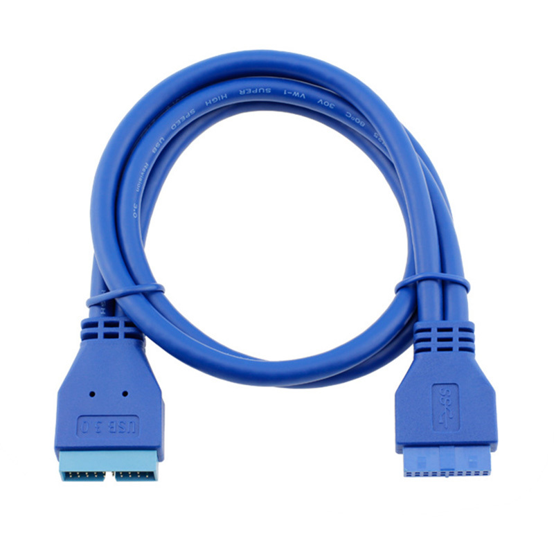 USB3.0转接延长线针对孔20P/19Pin公对母转接数据机箱后置面板线-图2