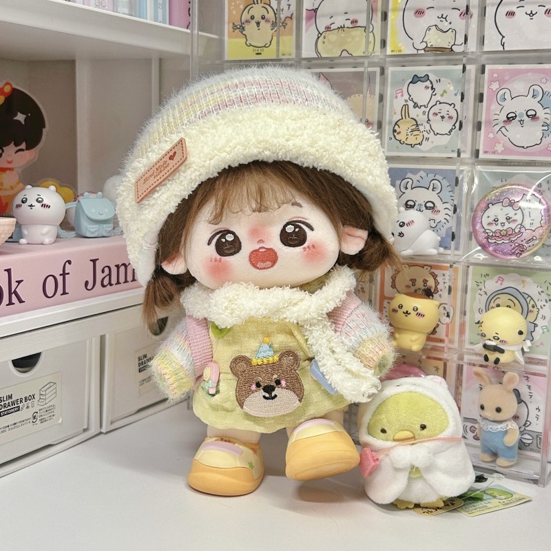 20cm娃衣无属性棉花娃娃女娃毛绒连衣裙毛衣围巾可爱原创现货超萌,淘宝优惠券,粉丝福利购,淘宝优惠卷